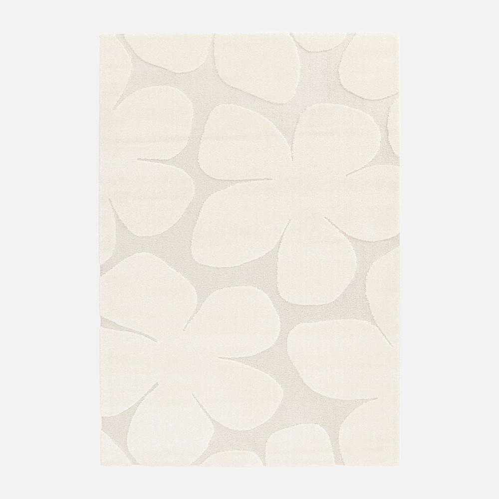Tapis intérieur motif fleures crème betty
