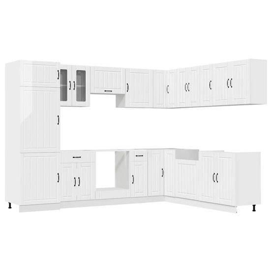 Ensemble d'armoires de cuisine 14 pcs lucca bois d'ingénierie