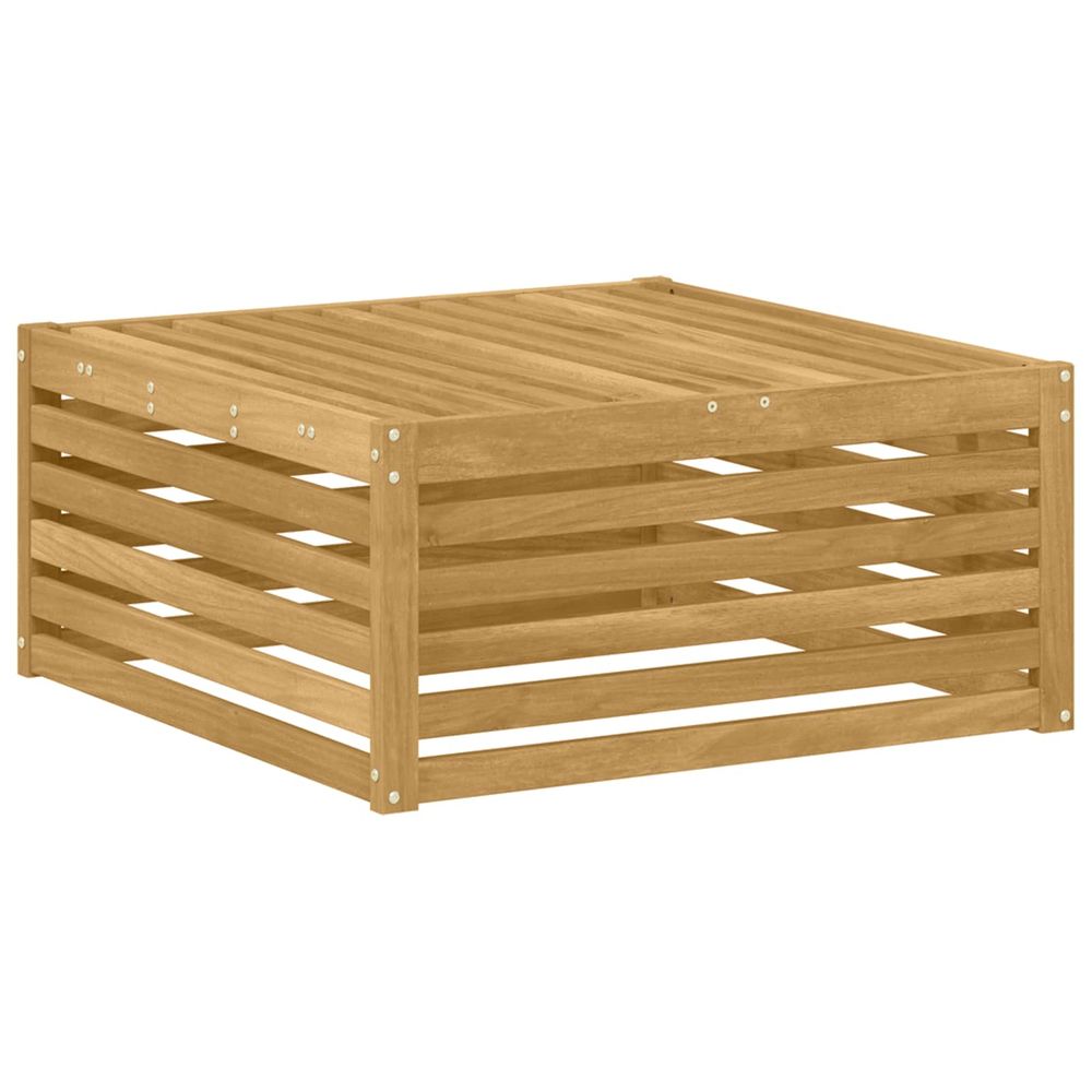 Pouf d'extérieur bois d'acacia massif blanc 79 x 79 x 37 cm