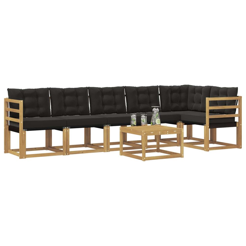 Ensemble de canapés d'extérieur 7 pc blanc et noir