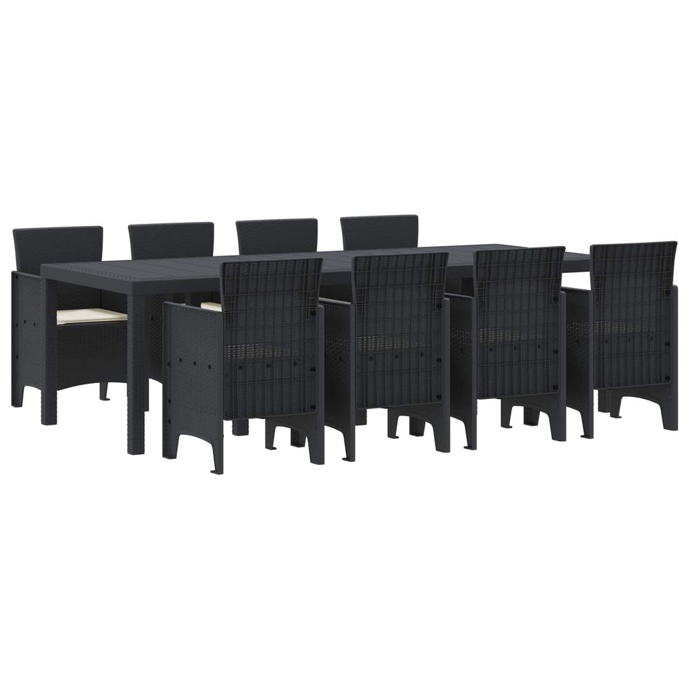 Ensemble de salle à manger pour jardin 9 pc anthracite