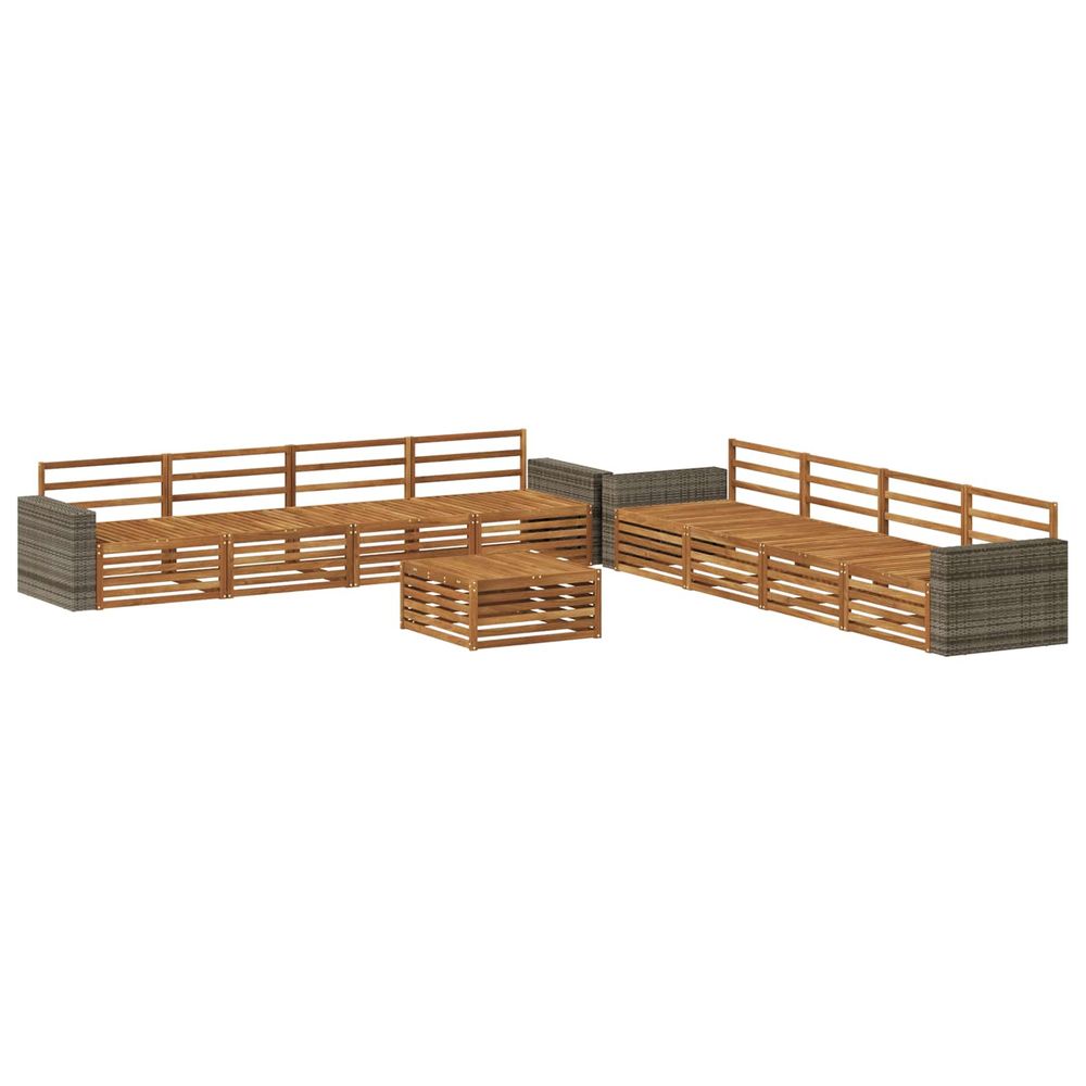 Ensemble de canapés d'extérieur 9 pc naturel