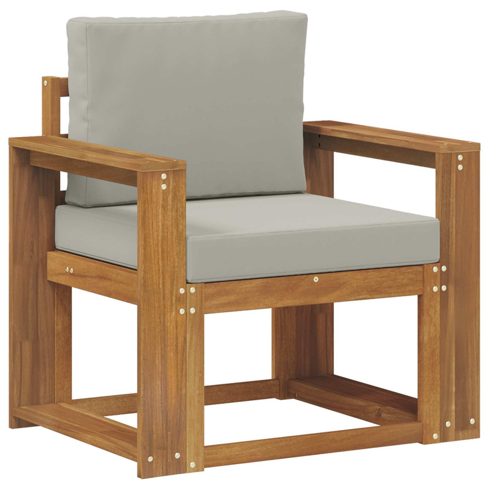 Canapé d’extérieur bois d'acacia massif et polyester