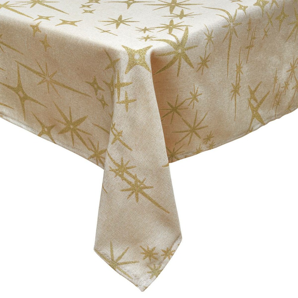 Nappe canevas étoile 140x360cm beige