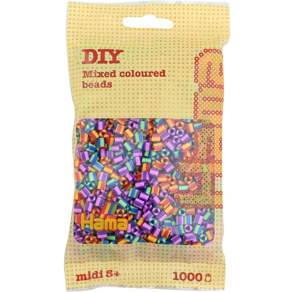 Sachet 1000 perles plastique midi mix bicolores 2