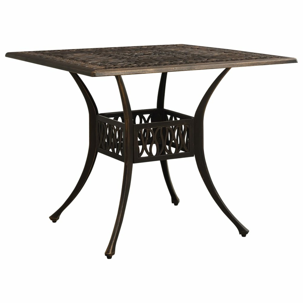 Table de jardin bronze 90x90x73 cm aluminium coulé