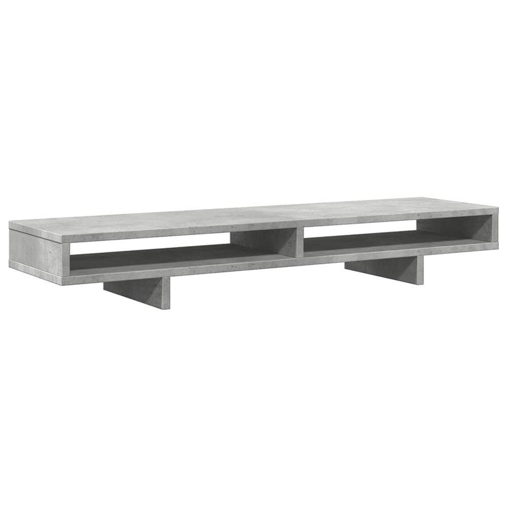 Support de moniteur gris béton 100x27x15 cm bois d'ingénierie