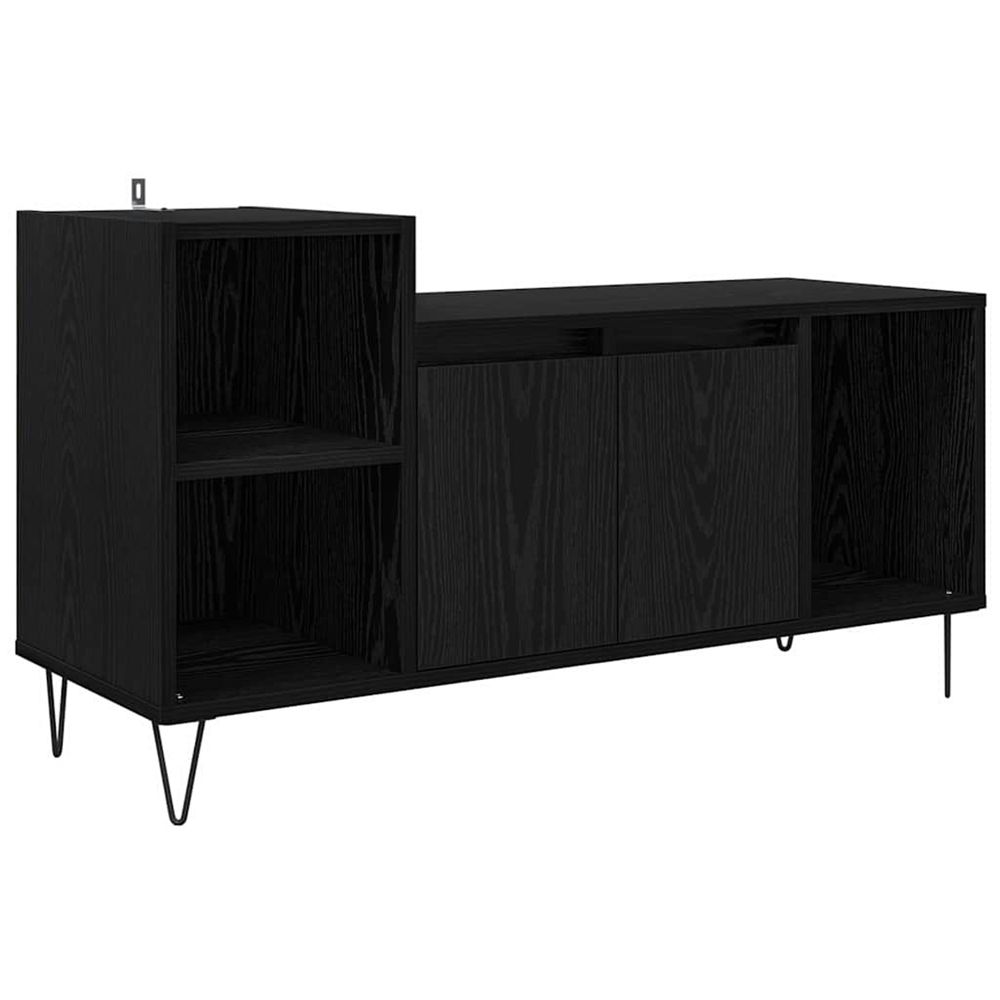 Meuble tv 100 x 35 x 55 cm chêne noir bois d'ingénierie