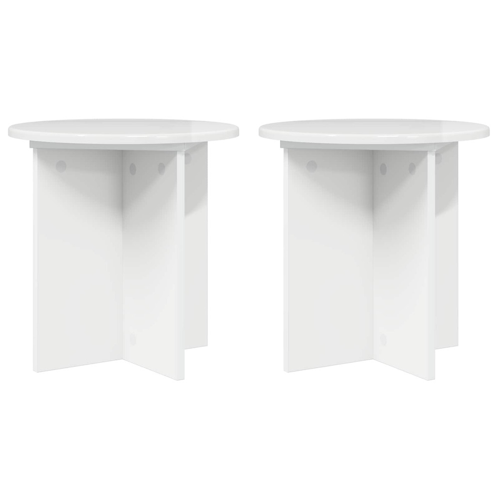 Support de plante 2 pcs blanc brillant 40 x 40 x 40 cm