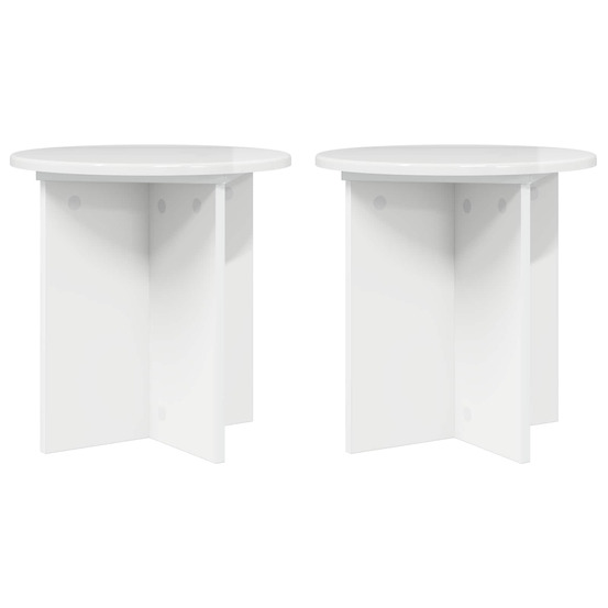 Support de plante 2 pcs blanc brillant 40 x 40 x 40 cm