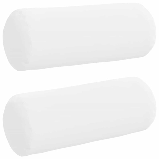 Coussins d'accent 2 pcs blanc ø 15 x 40 cm tissu