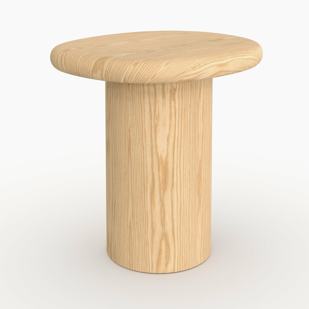 Nubia-table d'appoint en placage chène blanc, d48,5 cm