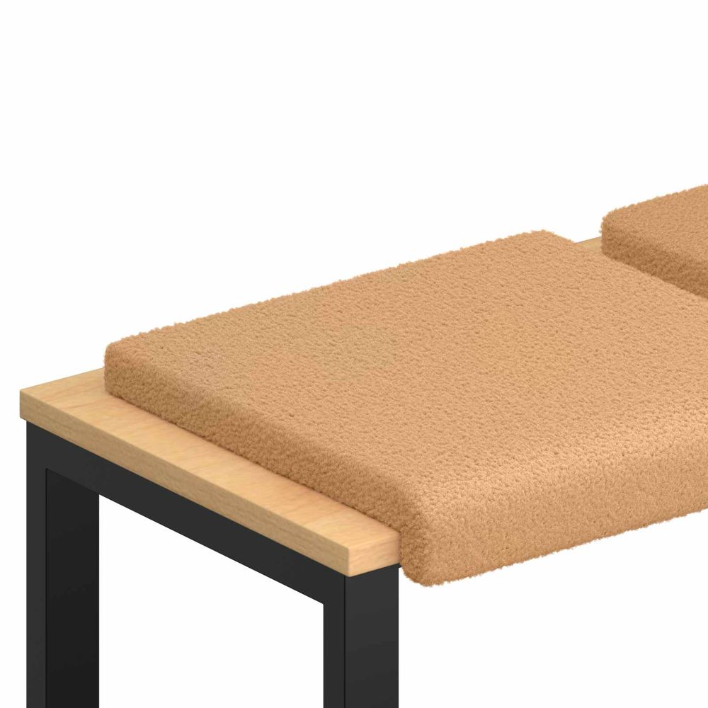 Coussin de banc 2 pc tissu sherpa beige profondeur 35 cm