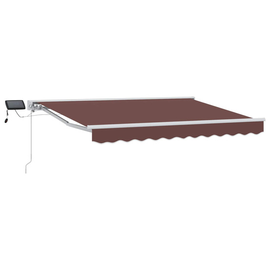 Cadre de store manuel avec leds marron et blanc 3,5 x 2 m