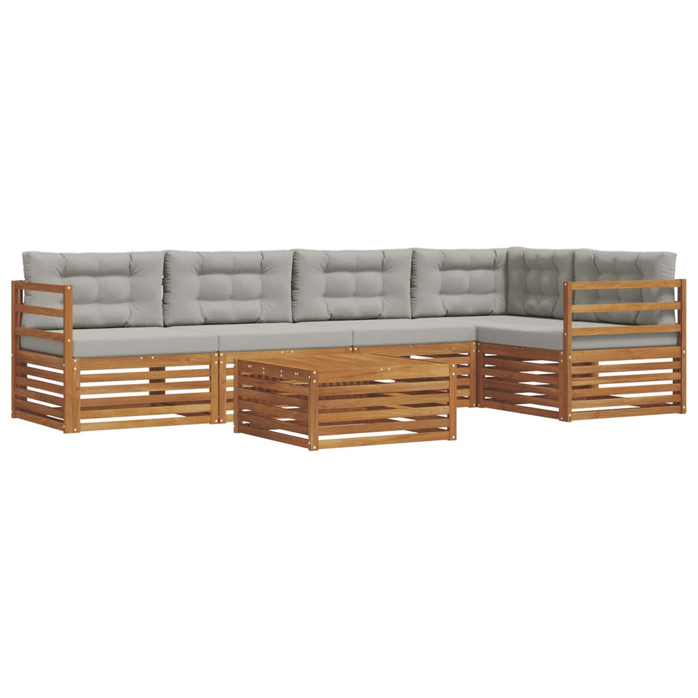 Ensemble de canapés d'extérieur 6 pcs gris naturel et clair