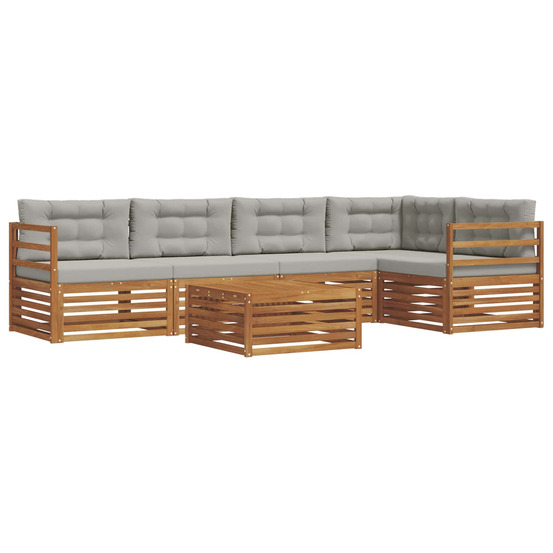 Ensemble de canapés d'extérieur 6 pcs gris naturel et clair