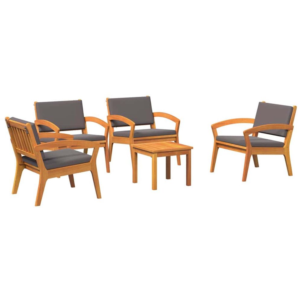 Ensemble bistrot 5 pc marron polyester