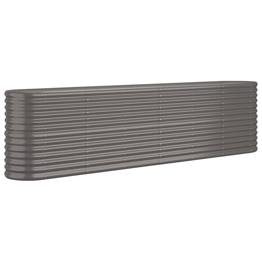 Lit surélevé de jardin acier galvanisé 260x40x68 cm gris