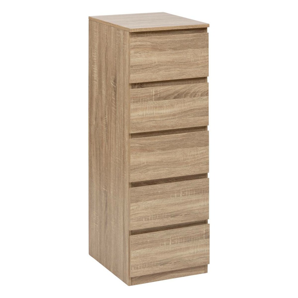 5five - chiffonier 5 tiroirs effet bois naturel