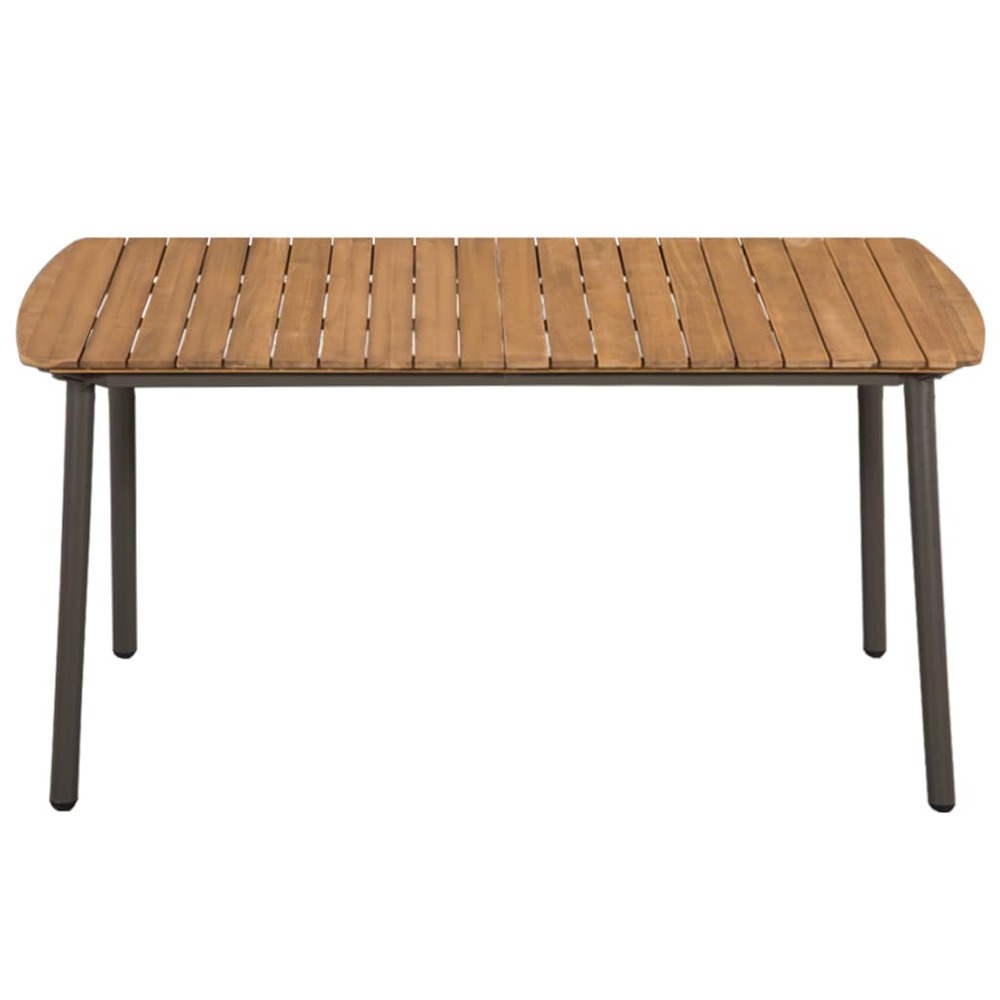 Table de jardin 150 x 90 x 72 cm bois d'acacia solide et acier