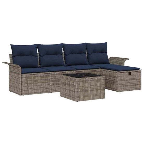 Ensemble de canapé de jardin 6 pc poly rotin