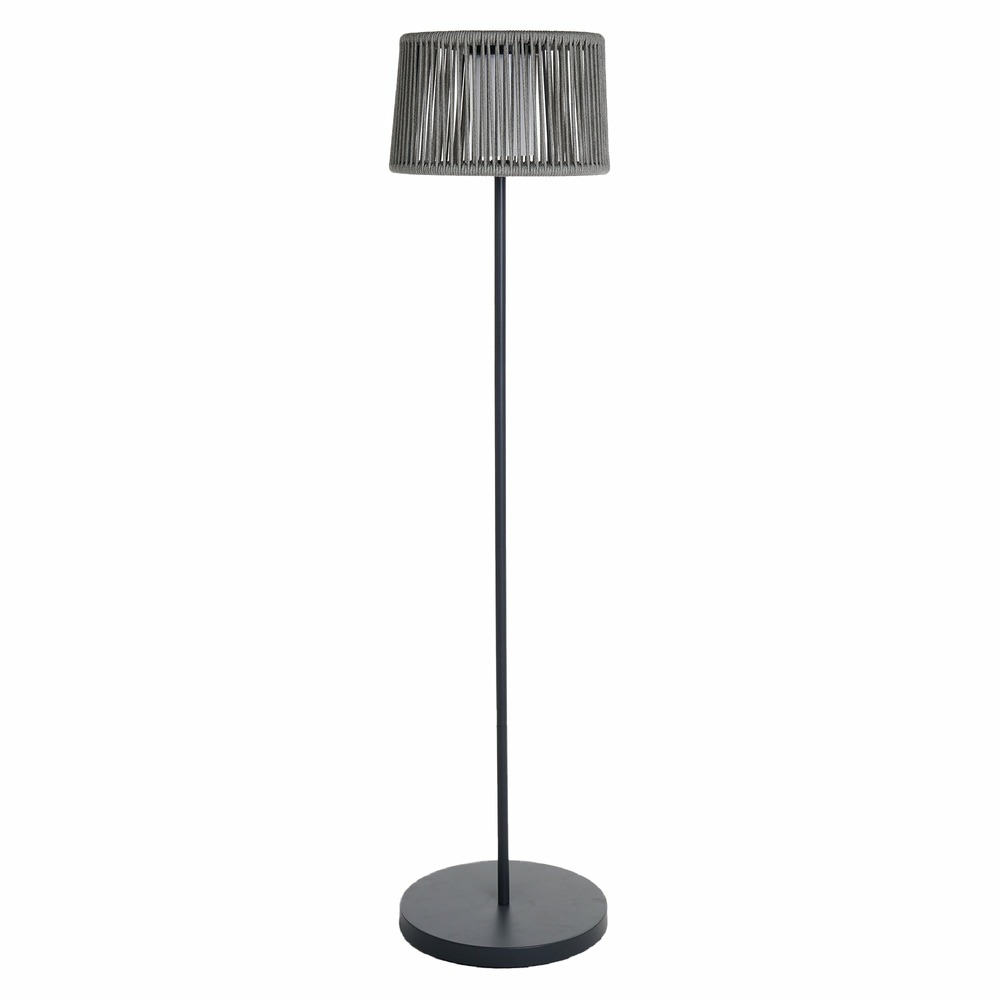 Lampadaire solaire soleo gris poly rotin h145 cm