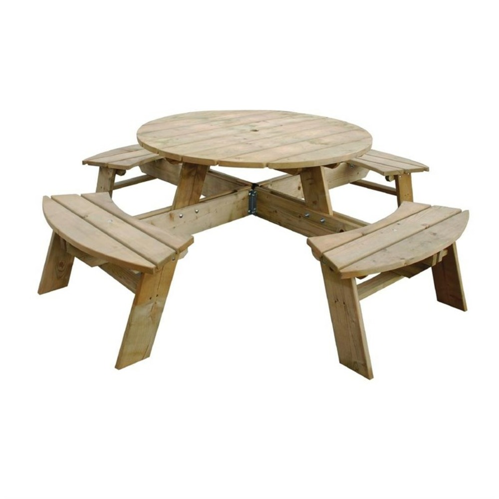 Table de pique-nique en bois ronde - rowlinson
