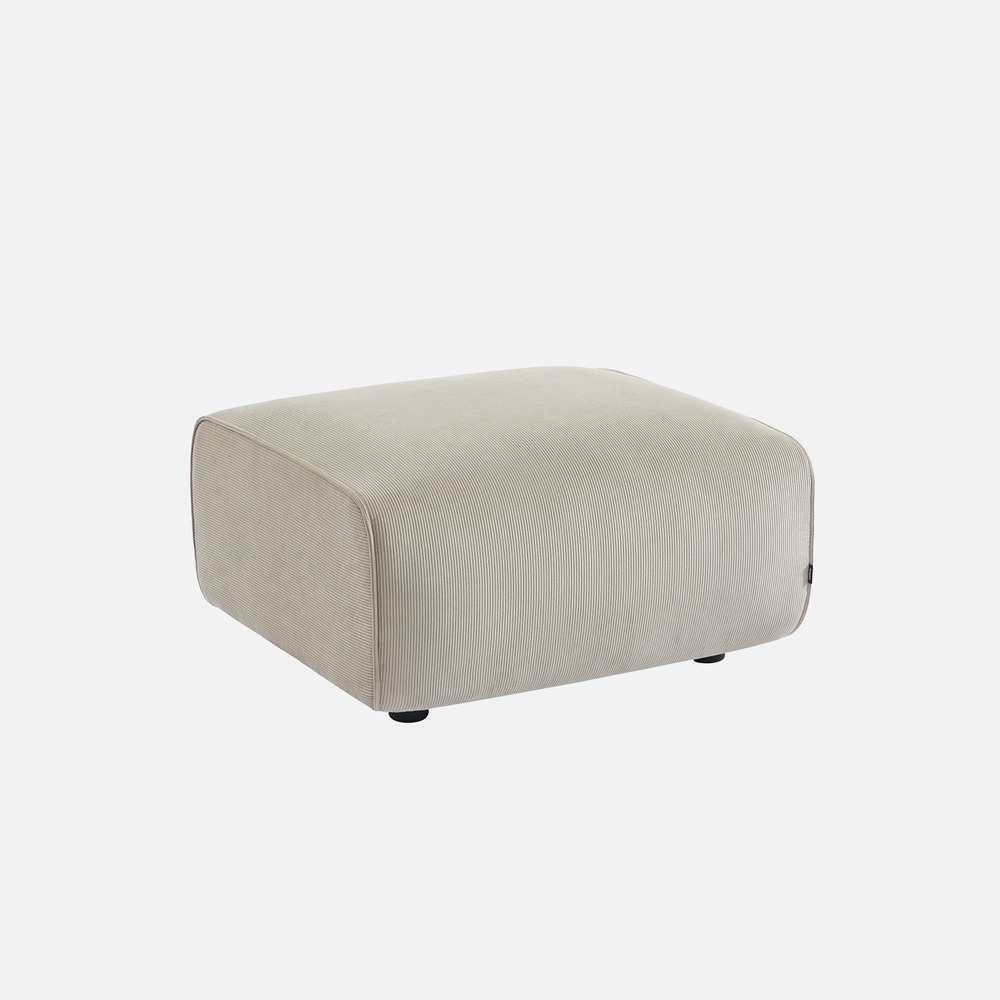 Pouf, module pour canapé, repose-pieds pour canapé 2 places en velours côtelé, l 76 x p 70 x h 41cm - wallas