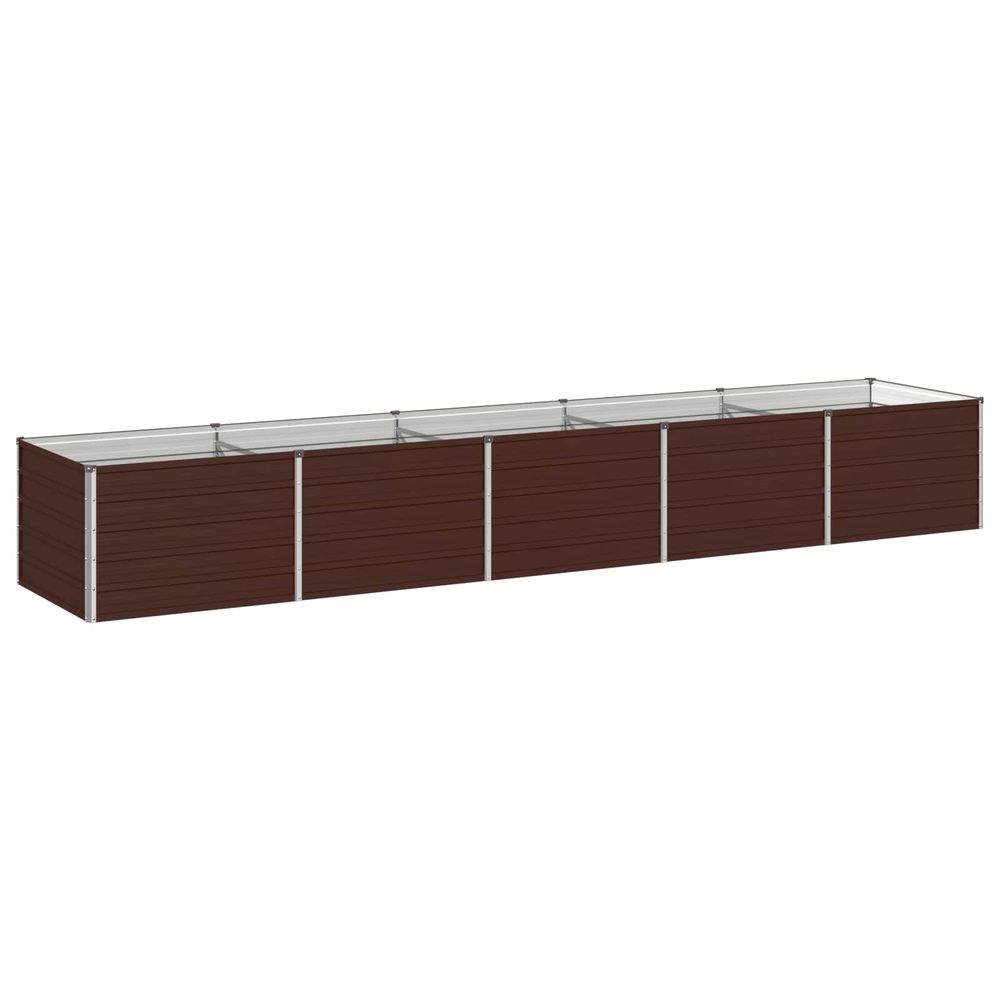 Jardin surélevé marron 400 x 80 x 55 cm acier laminé à froid