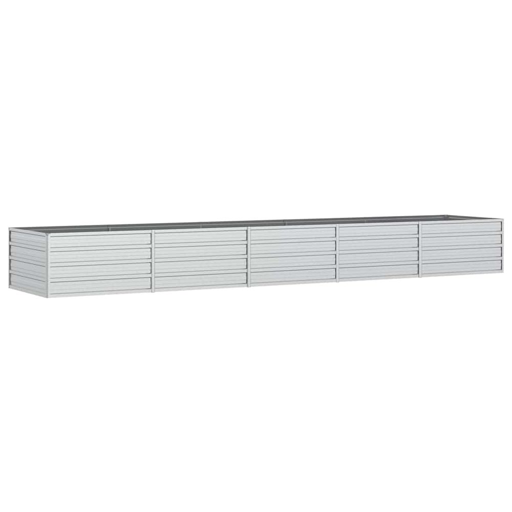 Lit surélevé de jardin 400x80x45 cm acier galvanisé argenté