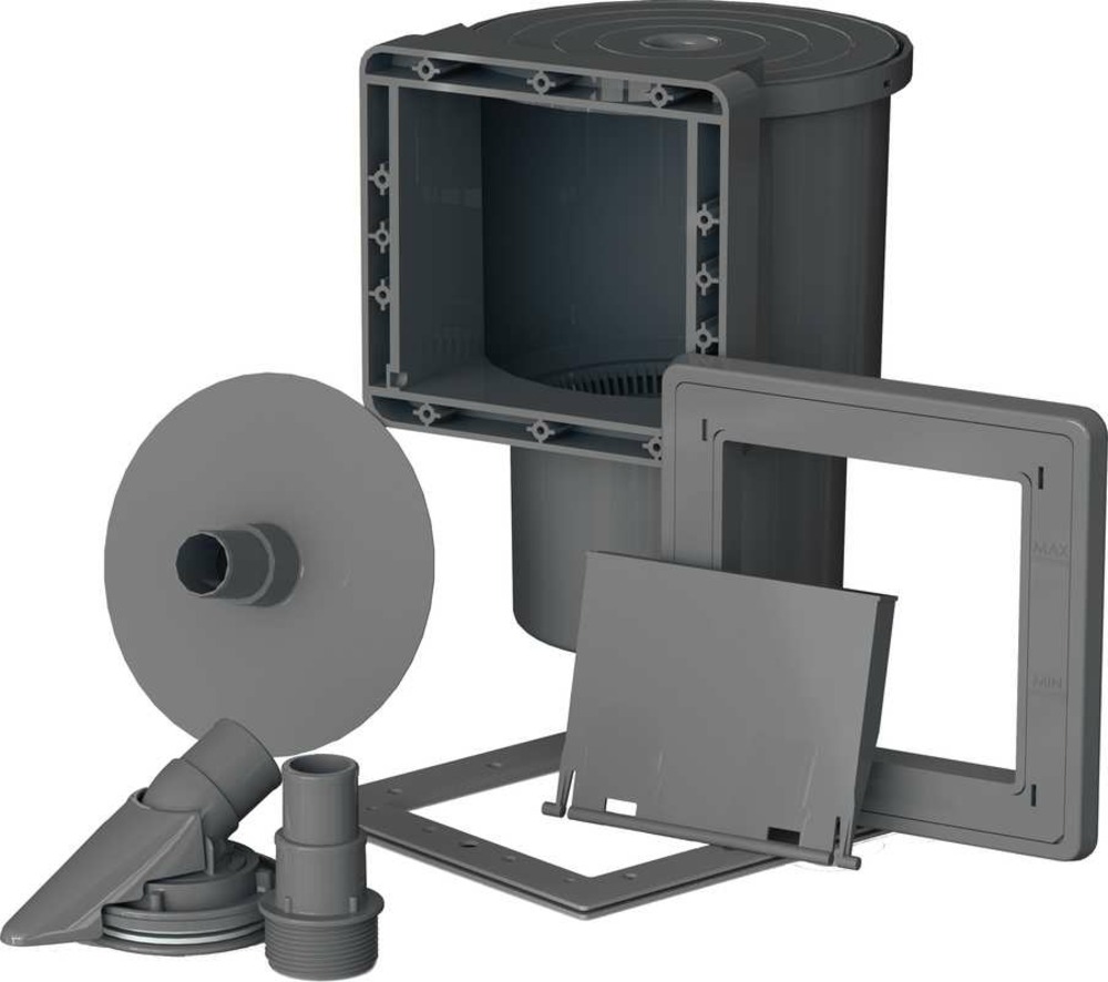 Ensemble skimmer pour piscines acier gre - gris