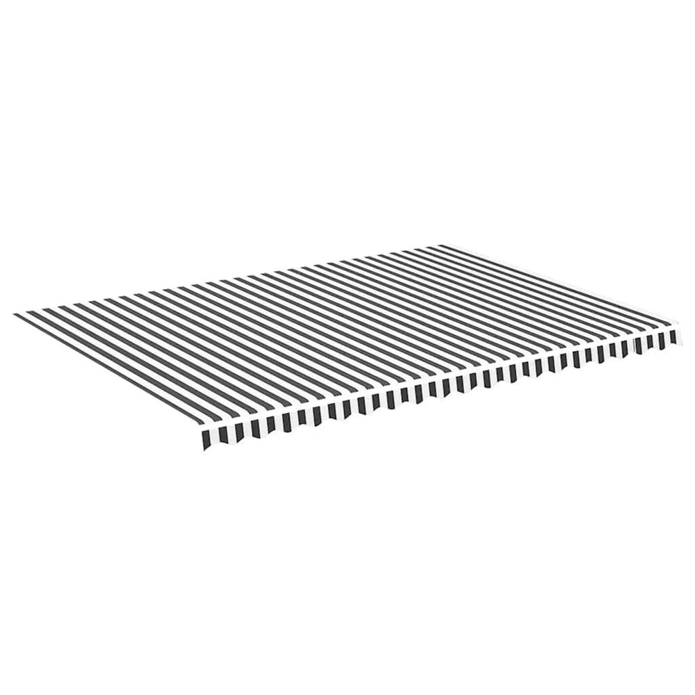 Tissu de remplacement pour auvent anthracite et blanc 500x350 cm polyester