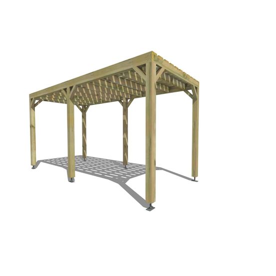 Pergola bois • 2m x 5m • indépendante • sens largeur • platelage bois • livraison comprise