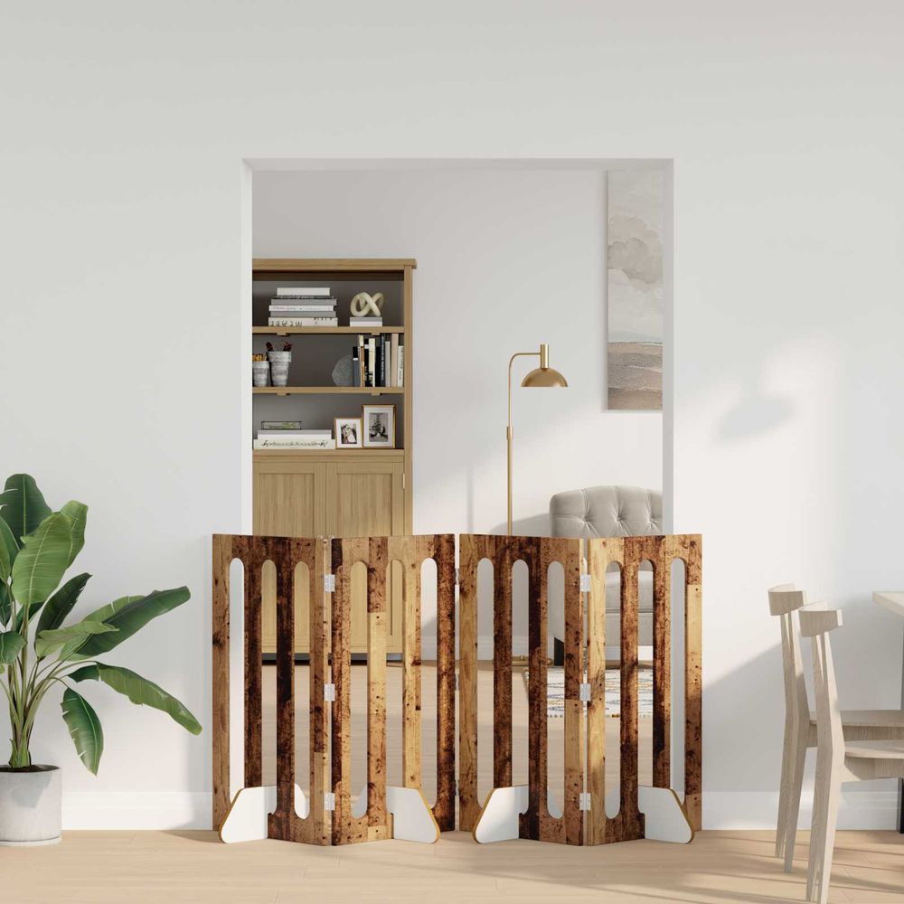 Parc animaux bois ingénierie maison séparation pliable bois chêne 201x90cm