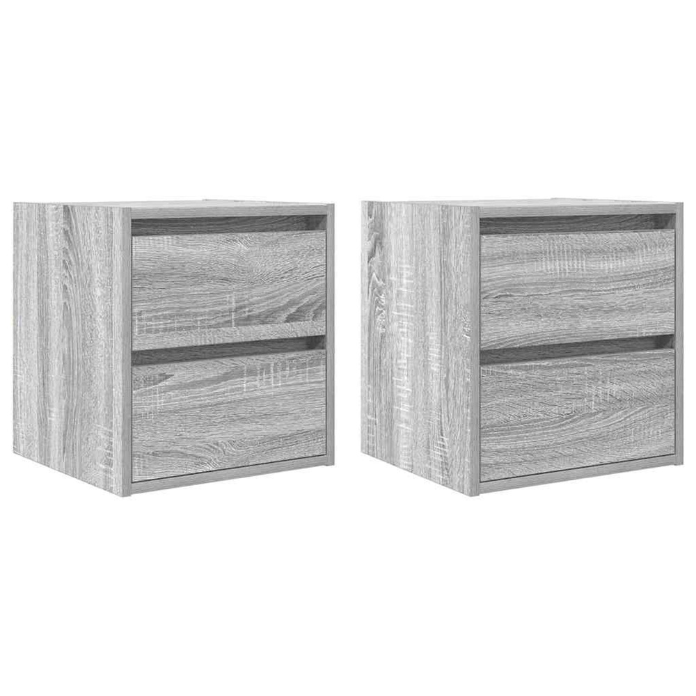 Tables de chevet murales 2 pcs sonoma gris 38x34x40 cm