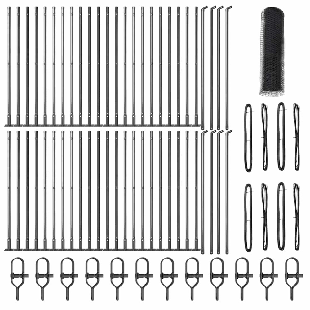 Poteau de clôture. Gris 100 x 1 m (maille de 25 mm)