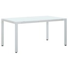 Table de jardin blanc 150x90x75 cm résine tressée