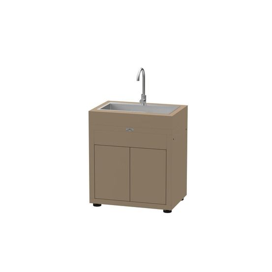 Meuble avec evier integre, 80 x 55 cm taupe