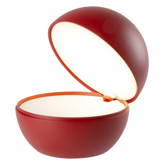 Lampe de table design good night rouge aluminium h11cm