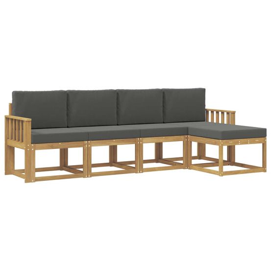 Ensemble de canapés d'extérieur 5 pc blanc et anthracite