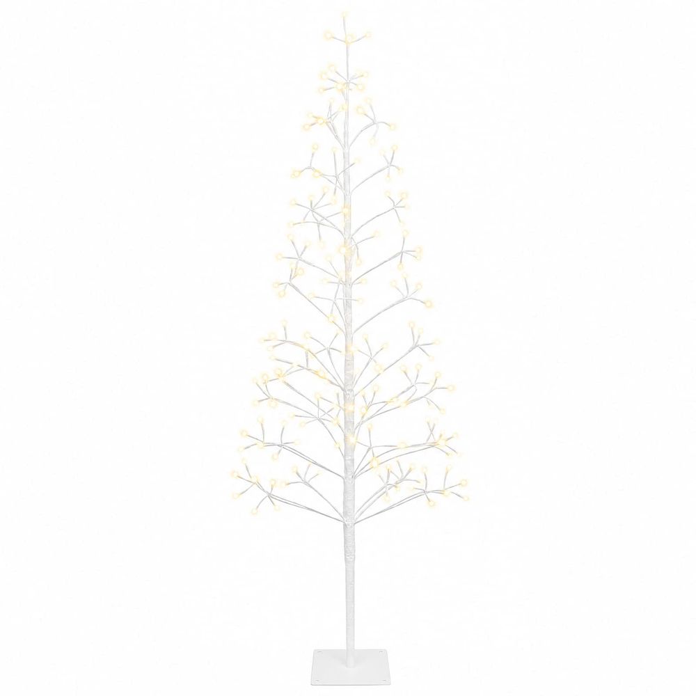 Sapin de noël lumineux led blanc 18 x 18 x 150 cm acier 164 led