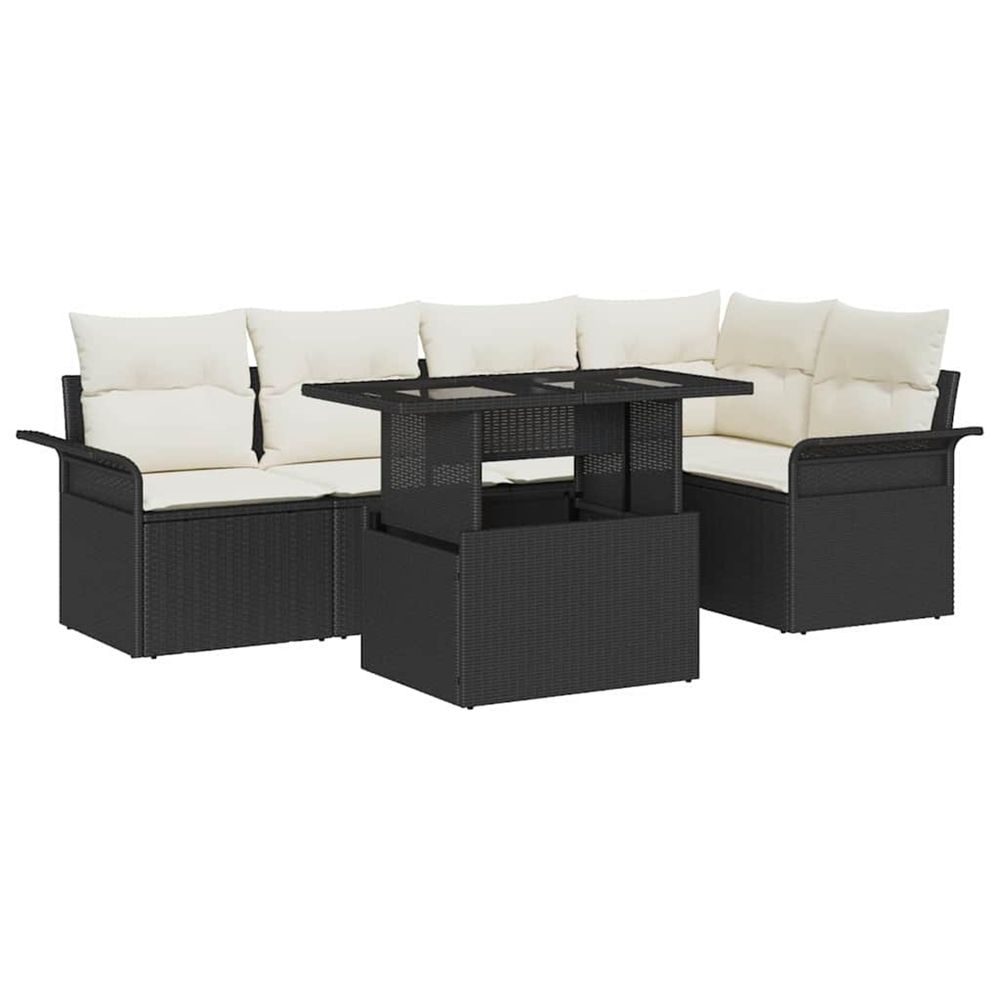 Ensemble de canapé de jardin 6 pc noir