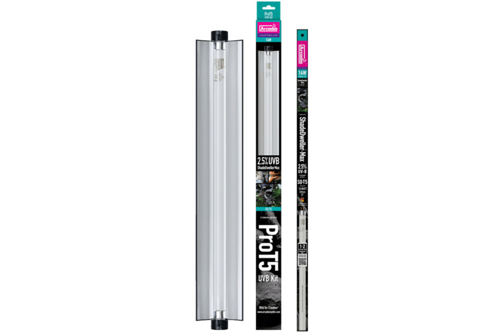 Kit shadedwellermax pro t5 uvb 2.5% - rampe et tube pour reptiles (serpents) et amphibiens