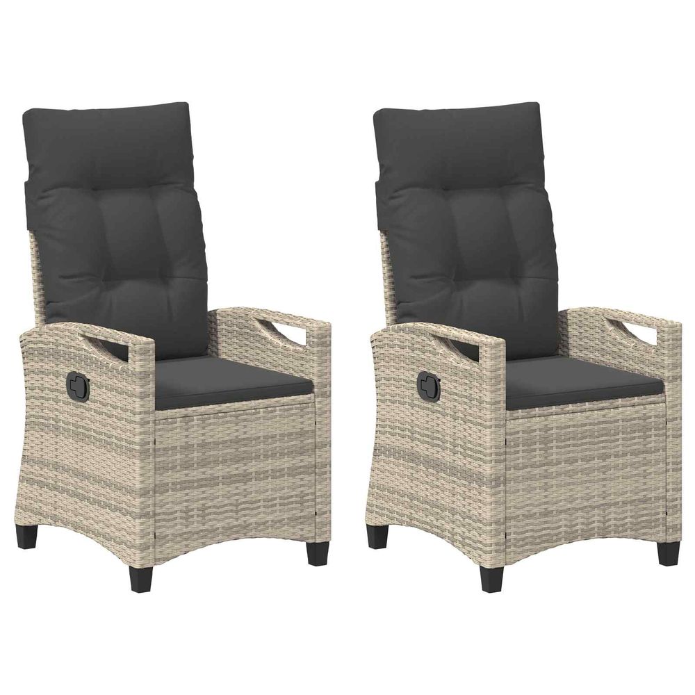 Chaise de jardin 2 pc gris clair et gris foncé