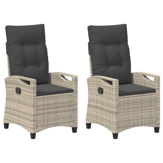 Chaise de jardin 2 pc gris clair et gris foncé