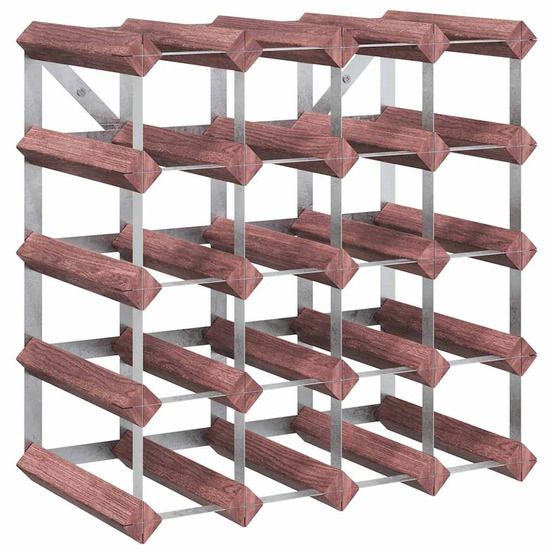 Casier à bouteilles pour 20 bouteilles marron bois pin solide