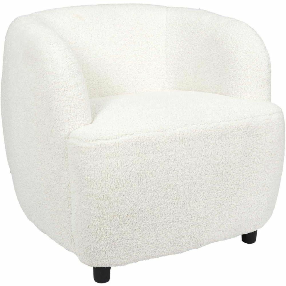 Fauteuil en polyester bouclette blanc kim