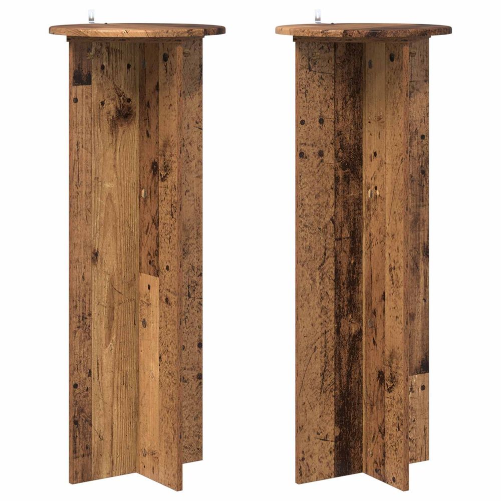 Support de plante 2 pièces bois ancien ø40 x 100 cm
