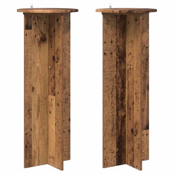 Support de plante 2 pièces bois ancien ø40 x 100 cm