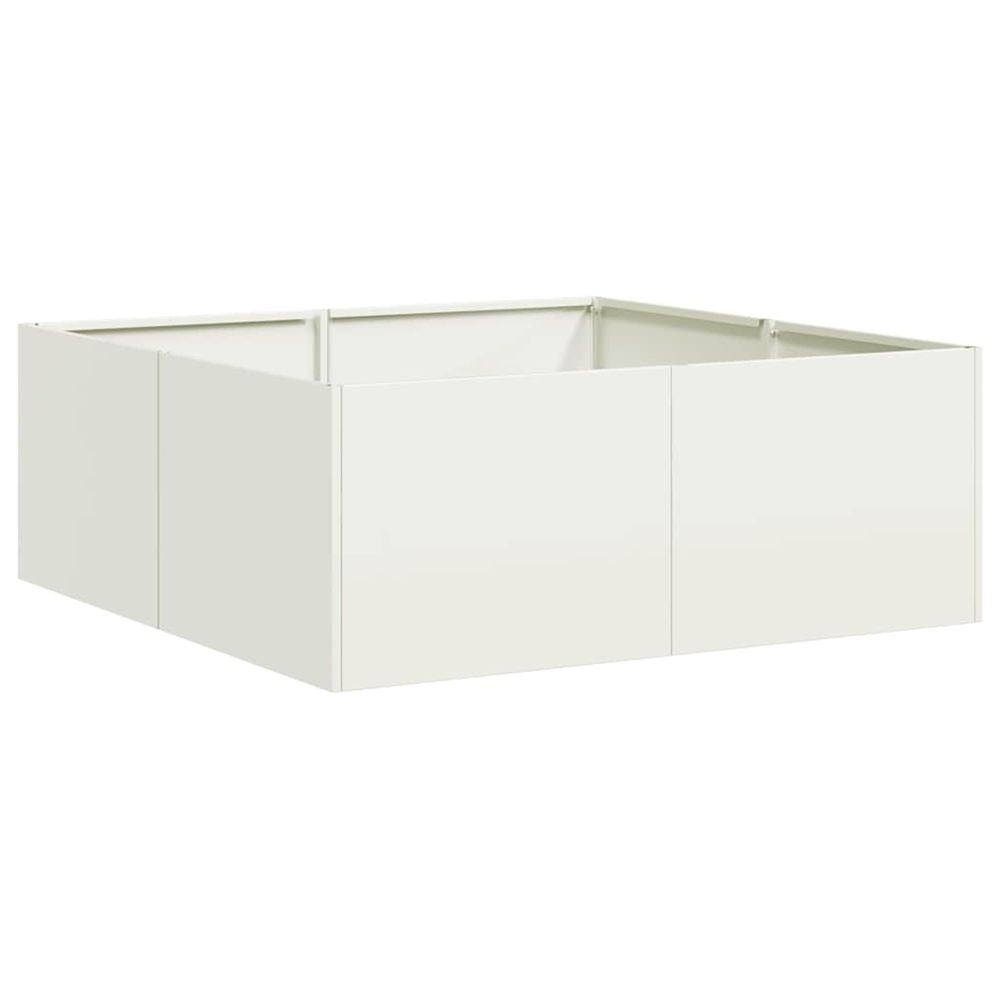 Jardinière d'extérieur blanc 80x80x30 cm acier